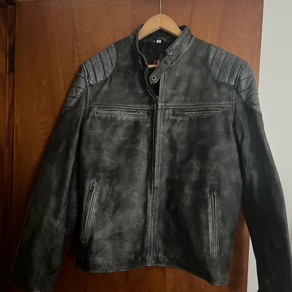 Gray Leather Jacket - image 2